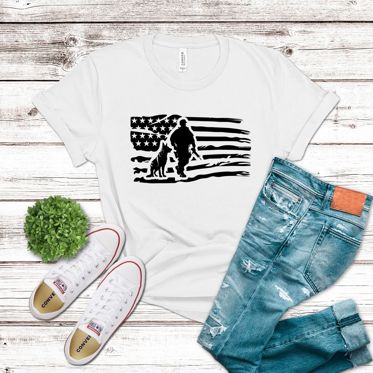 Soldier and Dog Patriotic