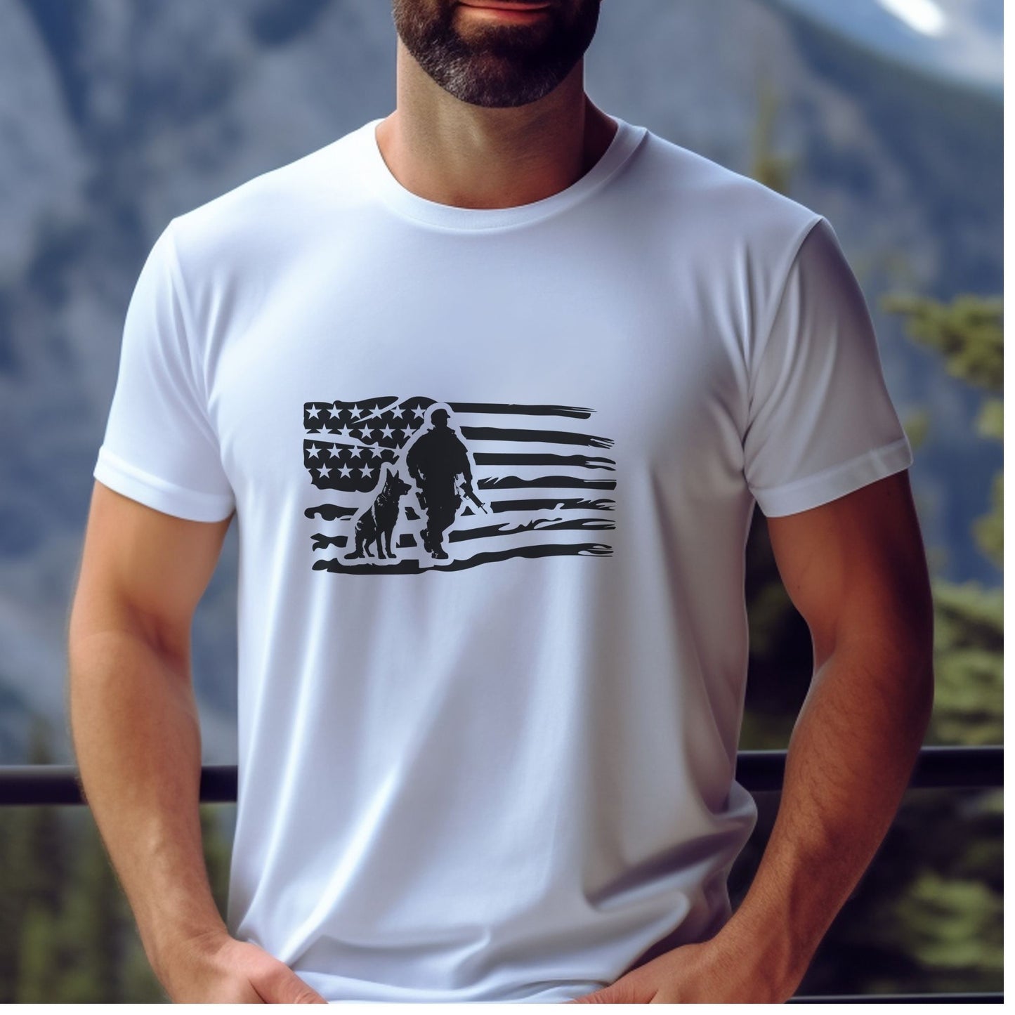 Soldier and Dog Patriotic