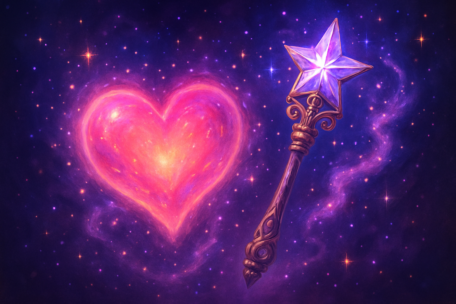 Enchanted by heart and wand